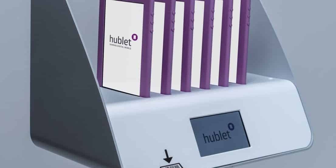 Tablet lending program in a public library using Hublet library system