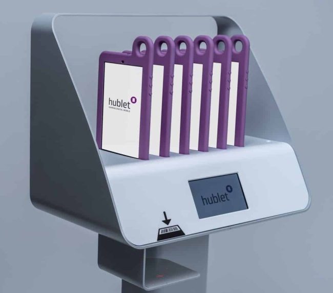 Tablet lending program in a public library using Hublet library system