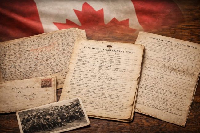 Canadian defence archive digitization featuring historic Canadian military documents and records